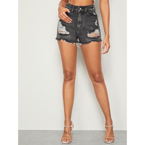 SHEIN Pants - High-Waisted Denim Shorts